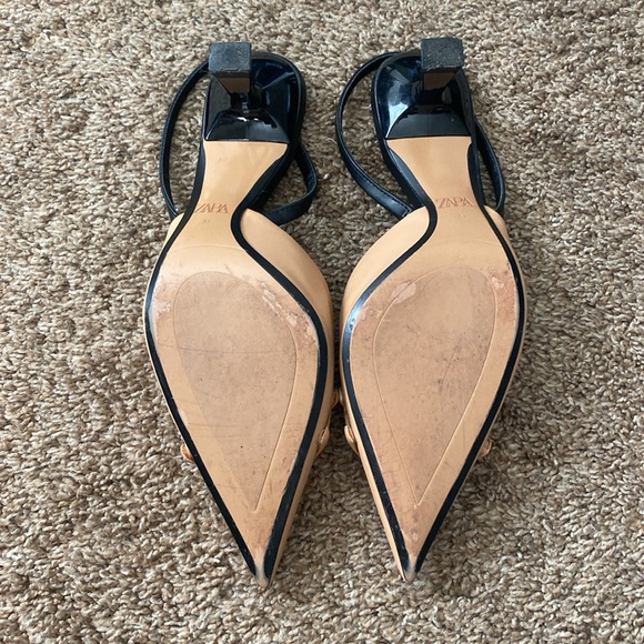 Zara | Two-Tone Sling Back Kitten Heels - Picture 6 of 9